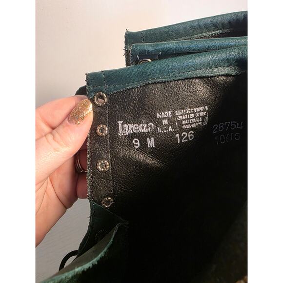 Laredo Women's 9 Forest Green Leather Victorian Boots Steampunk Cottage Whimsy - Picture 7 of 7